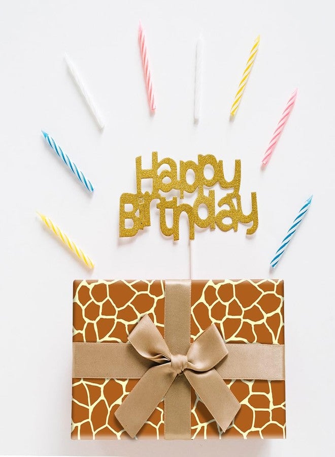Boerni Safari Jungle Animal Fur Paw Skin Print Wrapping Paper Paper 4 Foled Flat Sheets in 4 Designs 15 sq. ft. ttl. With 22m Silk Ribbon, Giraffe Tiger Zebra Leopard Gift Wrap For Wild One 1st Birthday Wedding Valentine Party - Image 5